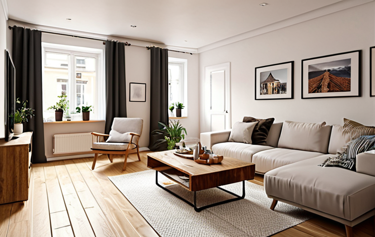 **
Prompt: Cozy, inviting apartment interior. Focus on natural light, freshly painted walls, and clean, modern furnishings. Include elements that suggest a welcoming space for potential long-term tenants.
**