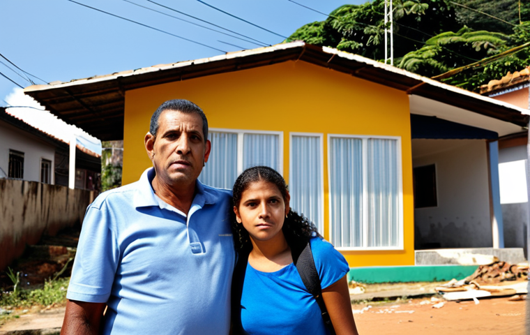 주택시장 하락 원인 - Impact of Inflation on Home Ownership**
A fully clothed, professional-looking Brazilian family, loo...